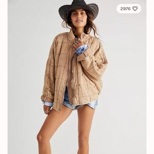 Dolman Quilted Knit Jacket in Champagne Diamonds size M